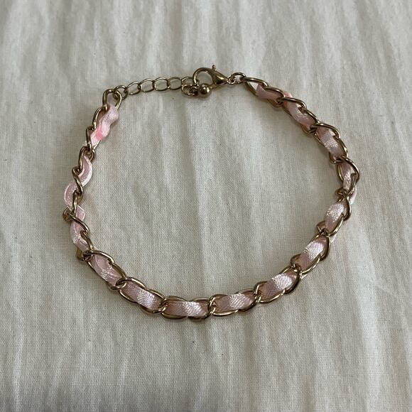 Ribbon laced chain bracelet grunge balletcore - Picture 1 of 4